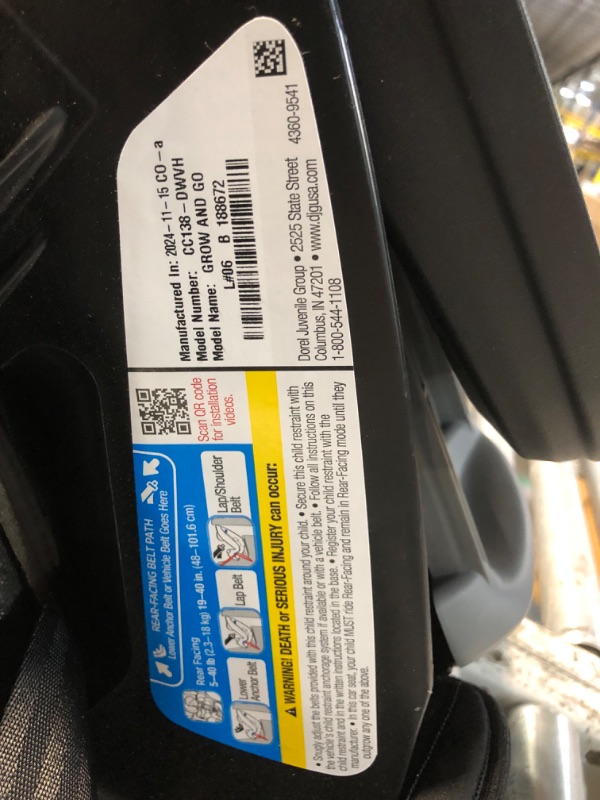 Photo 1 of Safety 1st Grow and Go All-in-One Slim Convertible Car Seat, Rear Facing, 5-40 lbs, Forward Facing (30–65 lbs), High Back Booster Seat 40-100 pounds, Harvest Moon