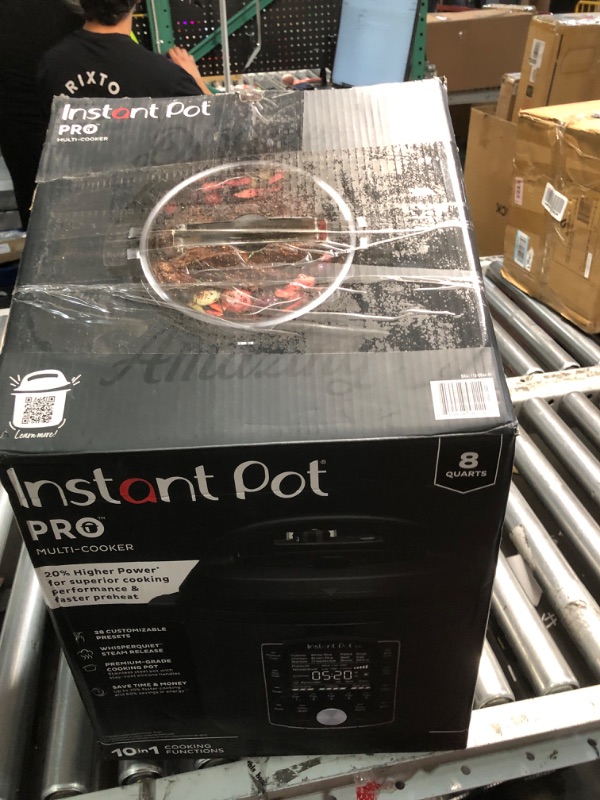 Photo 1 of ***(HEAVILY USED/ MISSING PRESSURE RELEASE VALVE)***
Instant Pot Pro (8 QT) 10-in-1 Pressure Cooker, Slow Cooker, Rice/Grain Cooker, Steamer, Sauté, Sous Vide, Yogurt Maker, Sterilizer, and Warmer, Includes App With Over 800 Recipes, Black