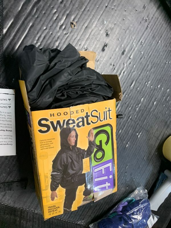 Photo 1 of GoFit unisex adult Unisex,reflective,hooded,thermal Sauna Suit, Black, Large-X-Large US