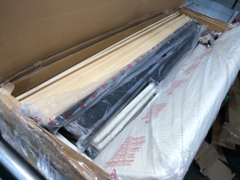 Photo 1 of ***USED - MISSING HARDWARE - OTHER PARTS LIKELY MISSING AS WELL - SEE PICTURES***
GarveeHome Bed Frame, Queen Size Platform Bed with 4 Storage Drawers, Upholstered Corduroy Channel Tufted Headboard Bed Frame with Strong Wooden Slat Support, No Box Spring 