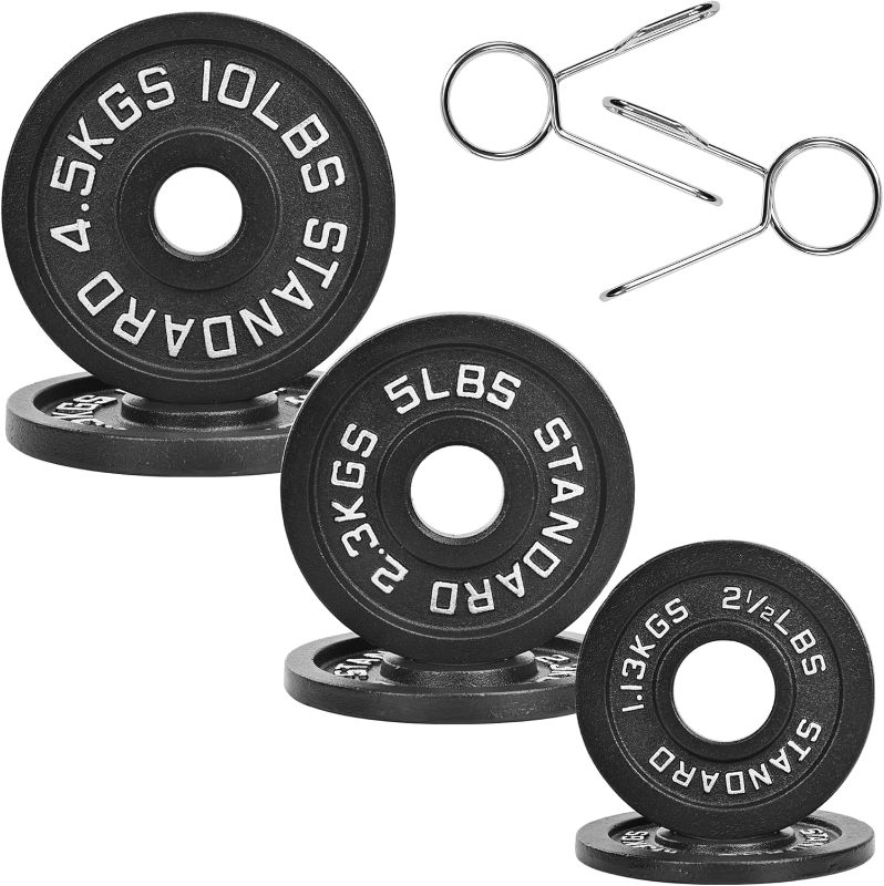Photo 1 of ***FACTORY SEALED***PARTIAL SET***Fitvids Olympic Cast Iron 2-Inch Weight Plates for Strength Training & Weightlifting, 95 Pounds Set, Multiple Packages