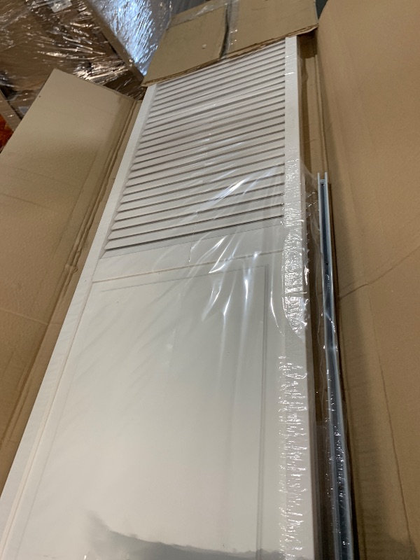 Photo 1 of Closet Door, Bi-Fold, Traditional Louver-Panel Solid Core Unfinished 80 in. x 30 in. White