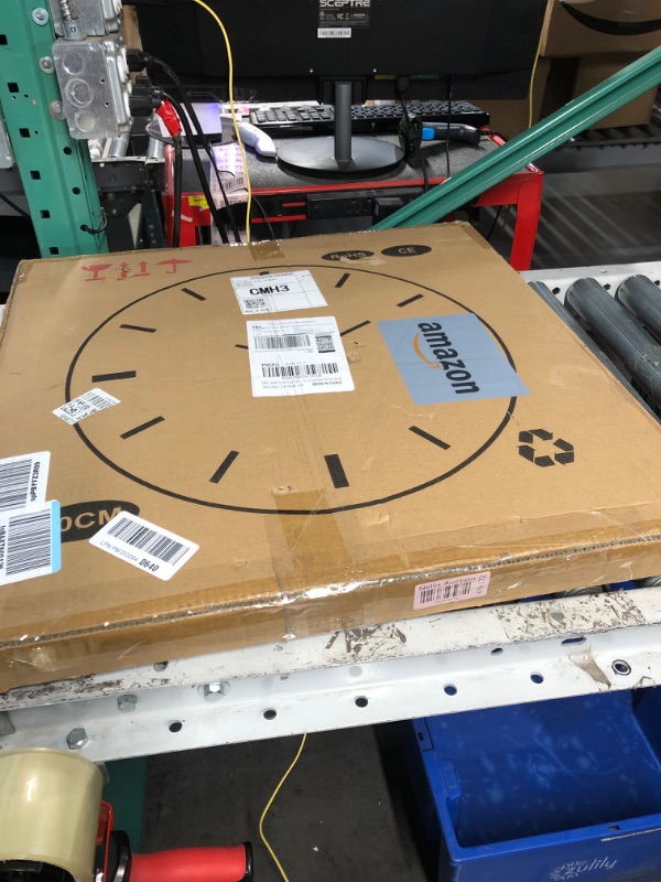 Photo 1 of 24 Inch Silent Large Wall Clock Battery Operated for Farmhouse Kitchen, Non-Ticking Retro With Big Numbers for Living Room, Vintage Wood for Bedroom Home Country Office School