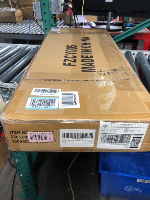 Photo 1 of Wnutrees Farmhouse Wood Bench, Rustic Indoor Storage Bench for Entryway, Living Room, Dining Room, Solid Wood Construction, Original Wood