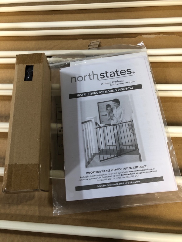 Photo 1 of *** OPENED FOR INSPECTION***
Toddleroo by North States Baby Gate for Stairs and Doorways: Tall Easy Swing & Lock Series 2 Child Gate, Fits Openings 28.68"-47.85" Wide. Safety Latch, Hardware Mount. (36" Tall, Warm White)