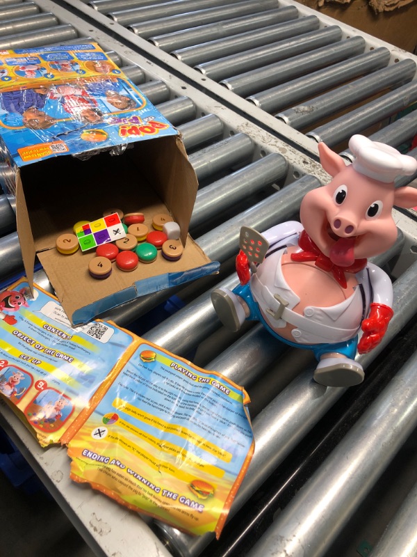Photo 1 of **MISSING PIECES** Goliath Pop The Pig - Bigger & Better - Belly-Busting Fun as You Feed Him Burgers and Watch His Belly Grow, Multi Color