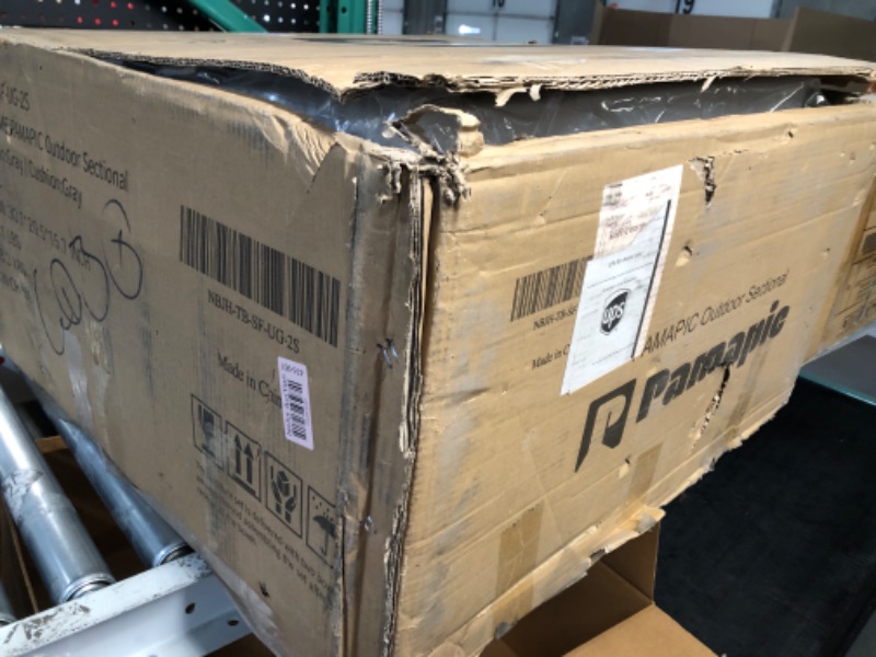 Photo 1 of - BOX 2/2 ONLY**pamapic 7 Pieces Outdoor Sectional Furniture, Wicker Patio sectional Furniture Sets, All-Weather Rattan Patio Conversation Set with Washable Cushions Covers, Gray Rattan(Gray Cushions)