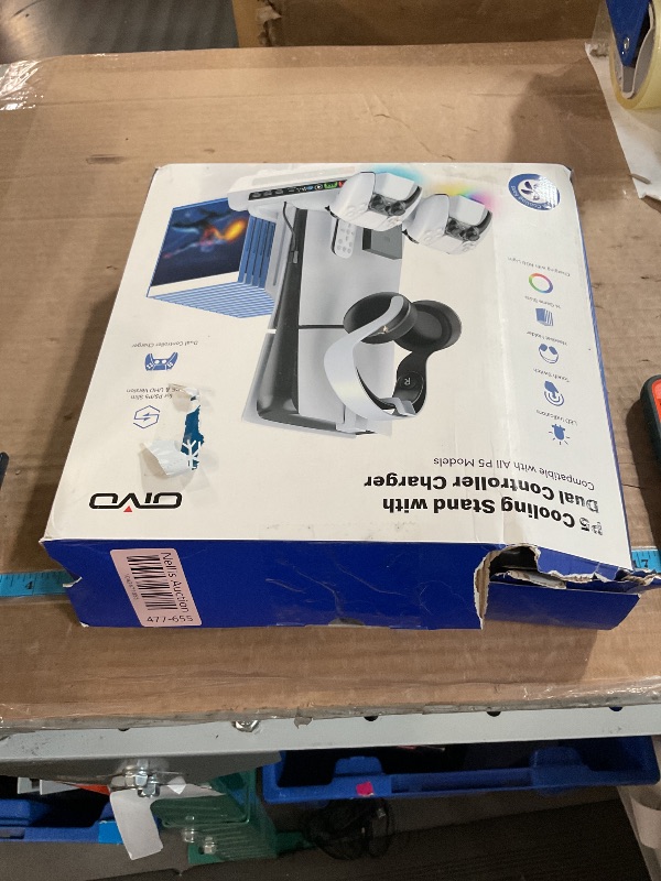 Photo 1 of ***(NO RETURNS OR REFUNDS/ FOR PARTS ONLY/ NON FUNCTIONAL/ MISSING PARTS)***
PS5/Slim/Pro Stand and Cooling Station with LED Controller Charging Station for PlayStation 5 Console, Controller Charger, Cooling Stand, PS5/Slim/Pro Accessories Kit with 3 Leve