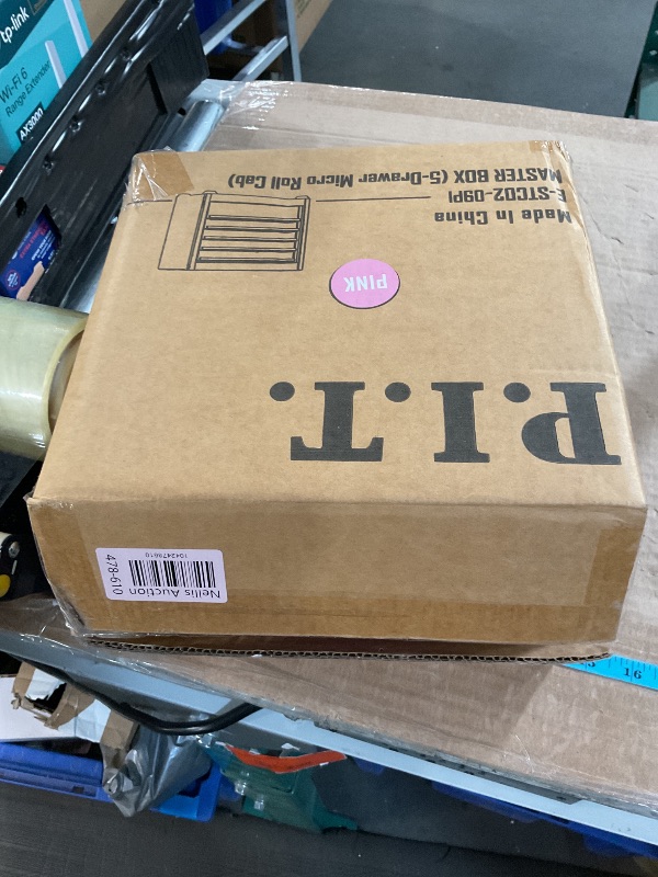 Photo 1 of P.I.T. Mini Pink Tool Box, Portable 5-Drawer Micro Roll Cab Steel Tool Box with Liner, Pink Small Tool Case for Tools Storage, Home DIY