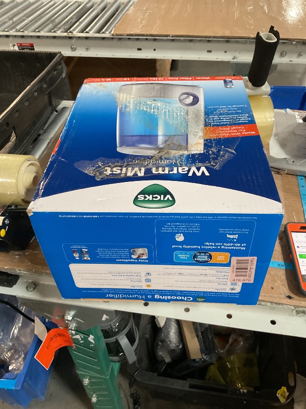 Photo 1 of (Damaged)(sold for parts only)Vicks Warm Mist Humidifier - Air Humidifier for Bedroom, Home & Large Room, Baby, Kids and Adults Soothing Steam Vaporizer for Cough