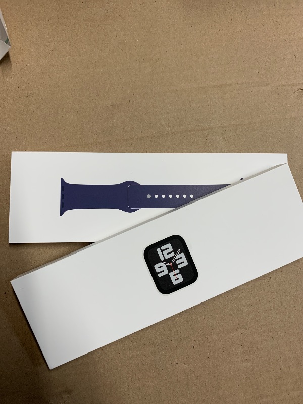 Photo 1 of ***FACTORY SEALED***
Apple Watch SE (2nd Gen) [GPS 44mm] Smartwatch with Silver Aluminum Case with Denim Sport Band M/L. Fitness and Sleep Trackers, Crash Detection, Heart Rate Monitor, Retina Display
