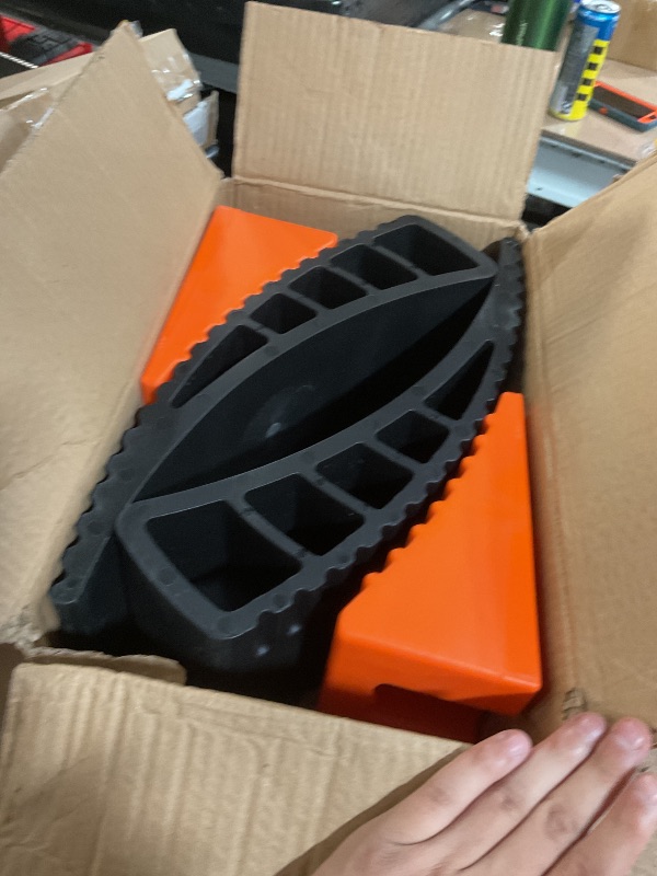 Photo 1 of CARMTEK Camper Leveler 2-Pack Kit | Curved RV Levelers with Trailer Wheel Chocks for Dual Axle Trailers | Faster RV Leveling System Than RV Leveling Blocks | RV Accessories for Travel Trailers