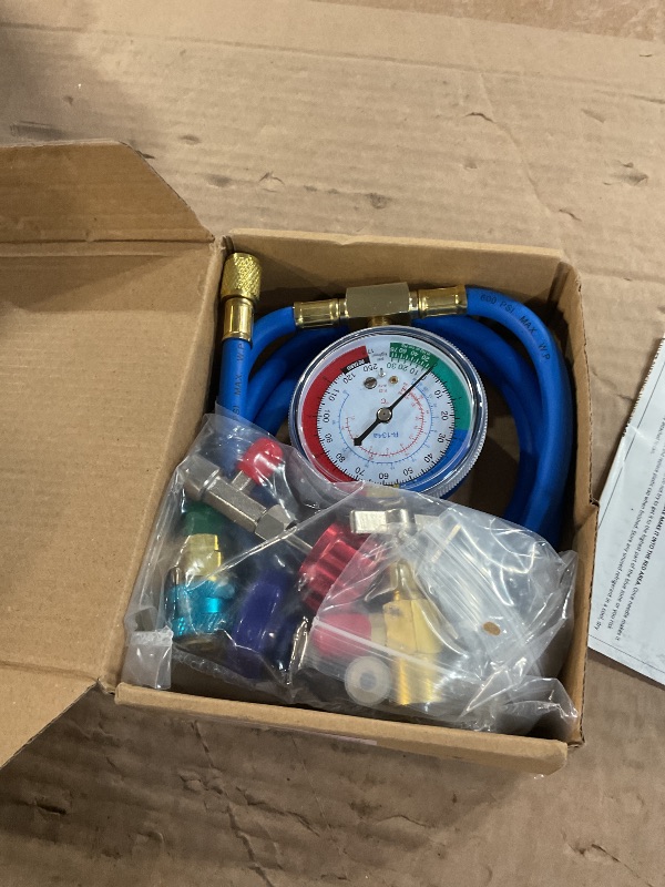 Photo 1 of Lichamp A/C R134A Refrigerator Freon Recharge Kit with Bullet Piercing Valve, Piercing and Self-Sealing Can Tap 134A