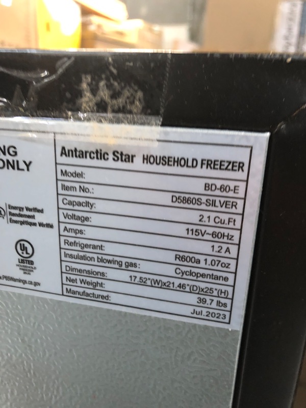 Photo 1 of **READ NOTES**(NEEDS TO BE CLEANED)-UNSURE OF FUNCTION
Electactic 2.1 Cu.ft Upright Freezer, Small Mini Freezer with Adjustable Thermostat, Removable Shelves, Reversible Single Door, for Bedroom/Home/Dorms/Apartment (Stainless Steel)