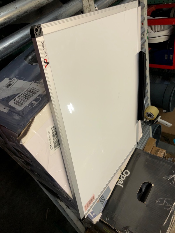 Photo 1 of ***DAMAGED - DENTED - NO PACKAGING - SEE PICTURES***
VIZ-PRO Magnetic Dry Erase Board, 24 X 18 Inches, Silver Aluminium Frame