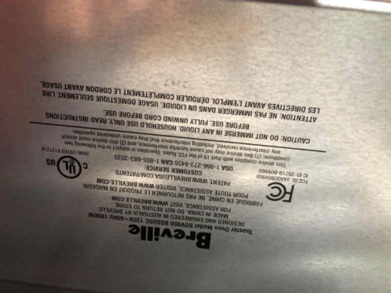 Photo 1 of ***DAMAGED - DENTED - SEE PICTURES - LIKELY MISSING PARTS - UNABLE TO TEST***
Breville BOV950BSS Joule Smart Oven Air Fryer Pro Countertop Oven, Brushed Stainless Steel
