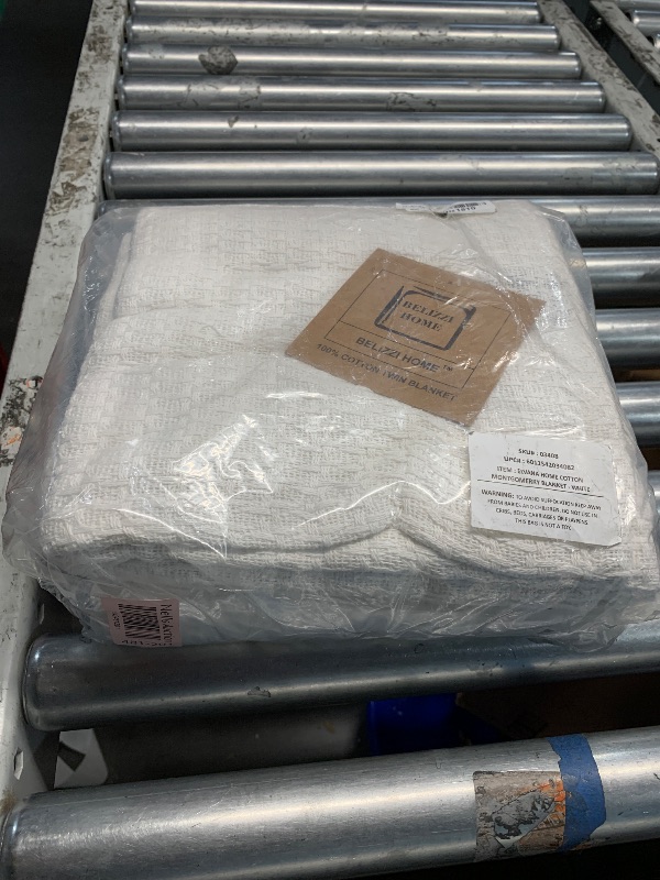 Photo 1 of Elvana Home 100% Cotton Bed Blanket, Breathable Bed Blanket Twin Size, Cotton Thermal Blankets Twin, Perfect for Layering Any Bed for All Season, White