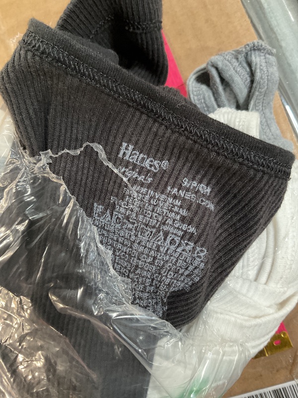 Photo 1 of ***(HEAVILY USED/ MINOR DAMAGE)***
Hanes Originals Pack, Soft Cotton Rib Tank Tops for Women, 4-Pack, White/White/Black/Concrete Size small