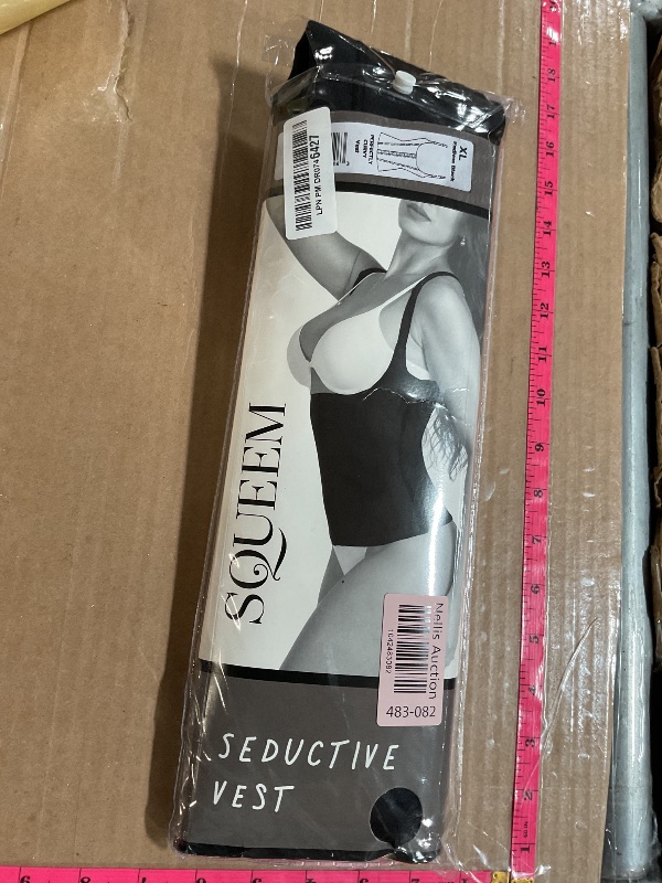 Photo 1 of Squeem Seductive Open Bust Shapewear Vest: Enhances curves, adjustable compression, back smoothing, adjustable straps, steel boning - Black/XL