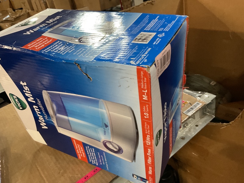 Photo 1 of (Sold for parts)Vicks Warm Mist Humidifier - Air Humidifier for Bedroom, Home & Large Room, Baby, Kids and Adults Soothing Steam Vaporizer for Cough, Congestion, Allergies & Dry Air, VapoSteam Compatible
