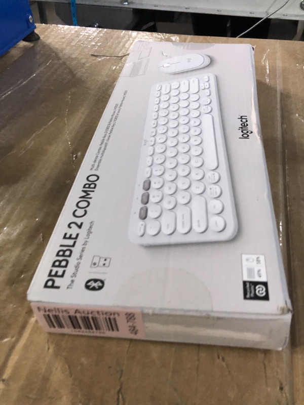 Photo 1 of Logitech Pebble 2 Combo, Wireless Keyboard and Mouse, Quiet and Portable, Customizable, Logi Bolt, Bluetooth, Easy-Switch for Windows, macOS, iPadOS, Chrome - Tonal White