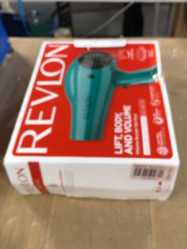 Photo 1 of (SEE NOTES) REVLON Volume Booster Hair Dryer with Diffuser | Voluminous Lift and Body | 1875W Blow Dryer with Ionic Technology for Salon Styled Finish with Less Frizz (Green)