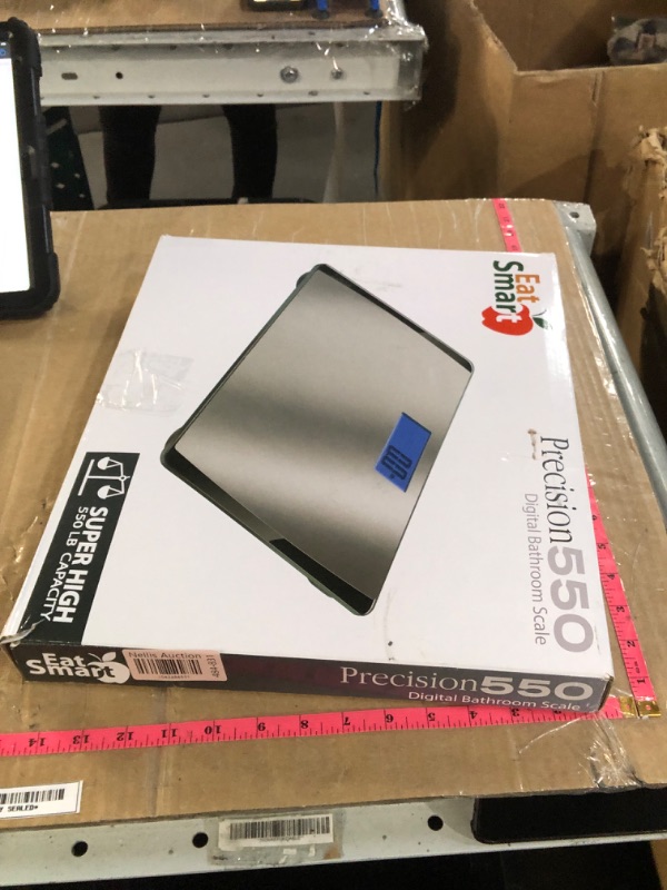 Photo 1 of ***(NO RETURNS OR REFUNDS/ FOR PARTS ONLY/ NON FUNCTIONAL)***
Eat Smart Precision 550 Pound Extra-High Capacity Digital Bathroom Scale for Body Weight with Extra-Wide Platform, Stainless Steel