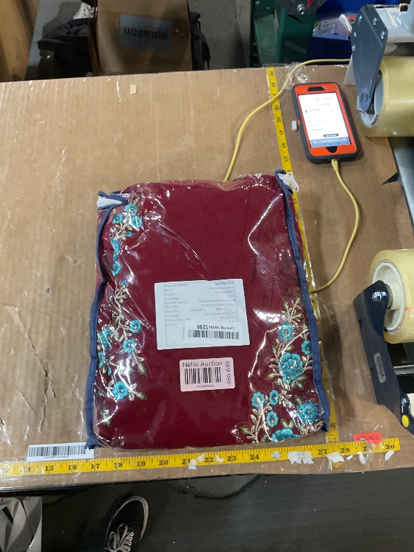 Photo 1 of (large) (BAGGED) Nivah Fashion Women's Georgette Embroidery Anarkali Suit (US.G41-Maroon-L)
