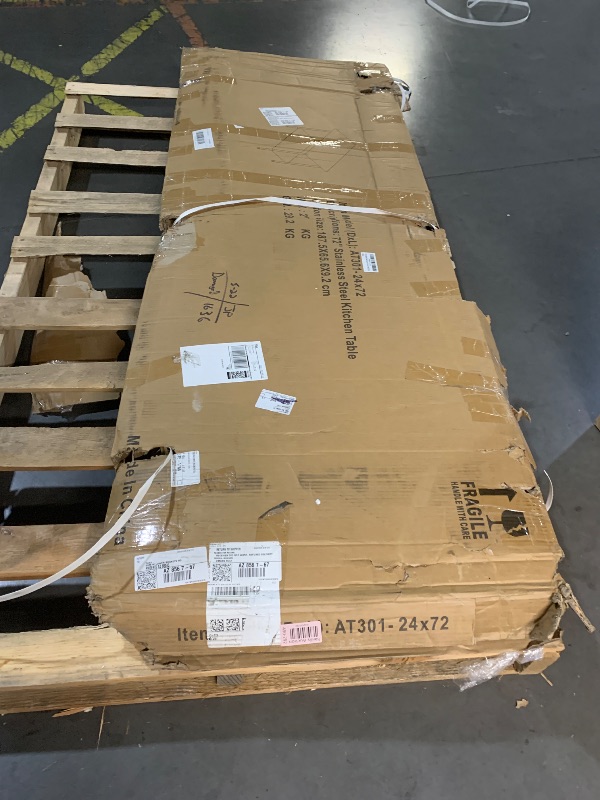 Photo 1 of Atronor Stainless Steel Table for Prep & Work, NSF Metal Commercial Heavy Duty Table with Adjustable Under Shelf and Foot for Restaurant, Home and Hotel (24x72in)