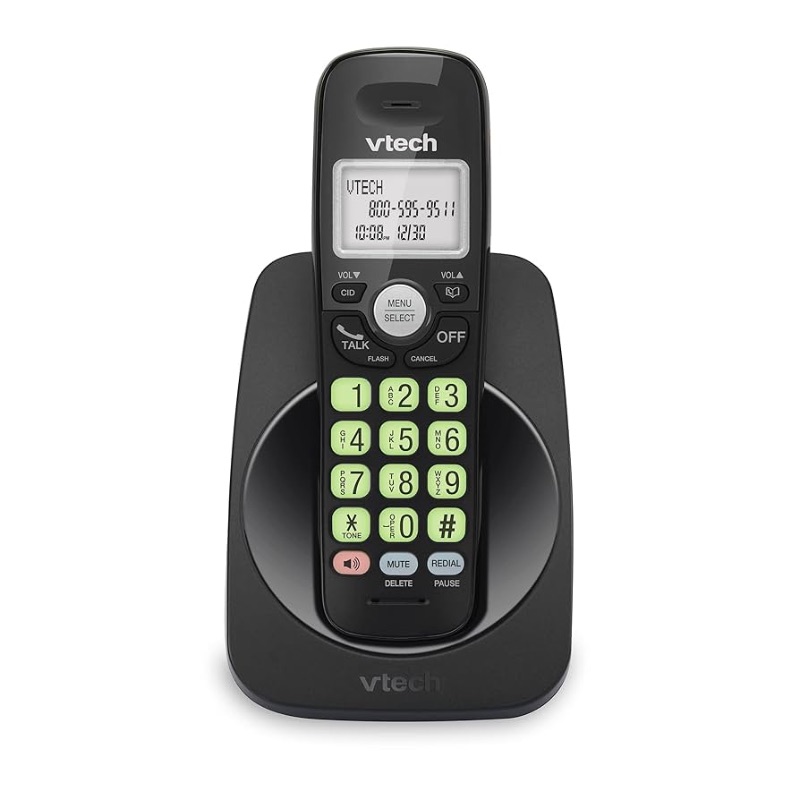 Photo 1 of [New] VTech VG131-11 DECT 6.0 Cordless Phone - Bluetooth Connection, Blue-White Display, Big Buttons, Full Duplex, Caller ID, Easy Wall Mount, 1000ft Range (Black)