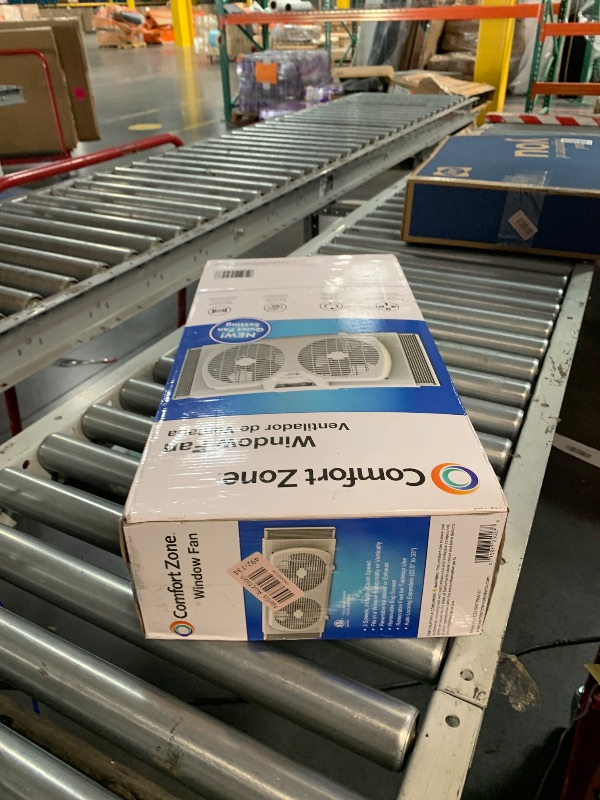 Photo 1 of (sold for parts only) Comfort Zone Window Fan for Bedroom, 9 inch 3 Speed Dual Fans with Auto-Locking Expanders, Window Exhaust Fan