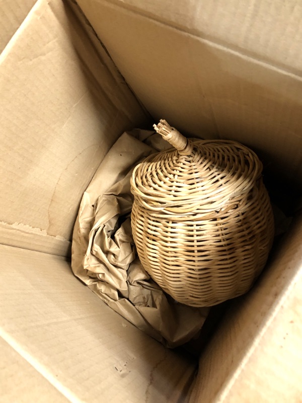 Photo 1 of **MISSING ONE**Creative Co-Op Hand-Woven Wicker Baskets with Lids, Set of 2