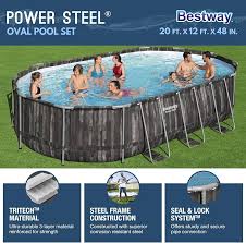 Photo 1 of ***FINAL SALE/MISSING LADDER & PUMP/DAMAGED POLES/PARTS ONLY*** Bestway Power/Steel Pro MAX 16'x 10'x 42" Oval Swimming Pool