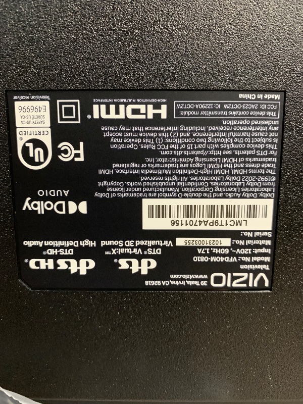 Photo 1 of ***PARTS ONLY***VIZIO 40-inch Full HD 1080p Smart TV with DTS Virtual: X, Alexa Compatibility, Google Cast Built-in, Bluetooth Headphone Capable, (VFD40M-08 New)