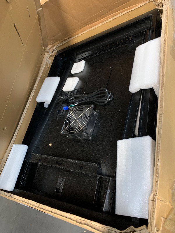 Photo 1 of ***NON REFUNDABLE/ PARTS ONLY*** Tecmojo 15U Wall Mount Rack Network Cabinet for 19" IT Equipment,with Lockable Glass Door and Side Panels,Cooling Fan,17.7inch Depth,Black (15U)