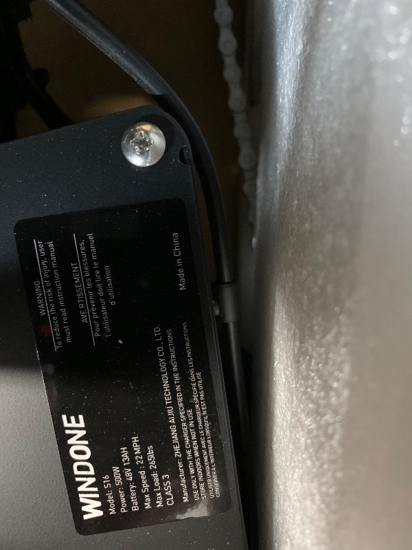 Photo 1 of **PARTS ONLY MISSING PEDALS**POSSIBLY OTHER PARTS AS WELL**
Windone S16 Electric Bike for Adults, 750W Peak Motor Ebike with 48V/13Ah Removable Battery, Max 22MPH Speed & 50 Miles Range (PAS), 16" x 4.0 Fat Tire and Shock Absorber,UL Certified