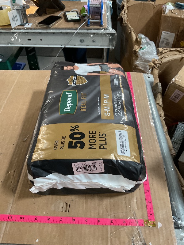 Photo 1 of Depend Real Fit Incontinence Underwear for Men, Disposable, Maximum Absorbency, Small/Medium, Grey, 22 Count, Packaging May Vary