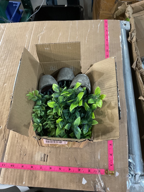 Photo 1 of ****Missing one****FAVOWREATH 4 Pack Fake Plants Ceramic Mini Artificial Greenery Potted Plants for Home Decor Office Decor Room Decor Farmhouse Decor Indoor Table Bathroom Decor