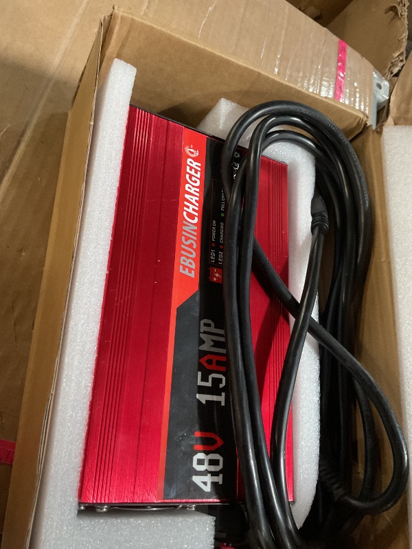 Photo 1 of 48 Volt 15 Amp Golf Cart Battery Charger for EZGO RXV & TXT - Trickle Charge, 4-6H Full Charge for Lead Acid Batteries, Replaces EZGO Car Charger, RXV-Plug, 5.5Lb