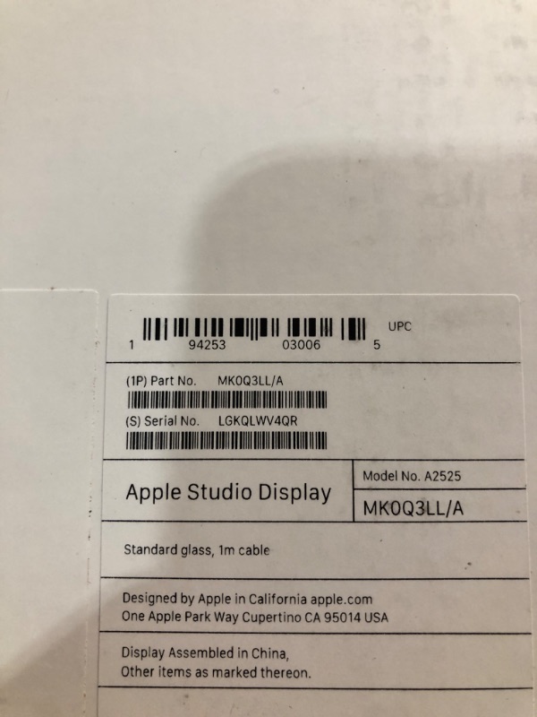 Photo 1 of ***FACTORY SEALED***Apple Studio Display - Standard Glass - Tilt- and Height-Adjustable Stand 