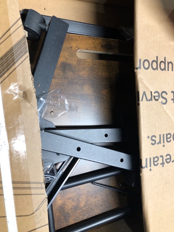 Photo 1 of ***DAMAGED - INCOMPLETE - SEE PICTURES***
Standing Desk Adjustable Height, Mobile Stand Up Desks with Wheels Small Computer Desks Rolling Desk, Portable Laptop Desks Rustic Standing Table Sit Stand Home Office Desks 16"x31.5" Height 27"-43.5"