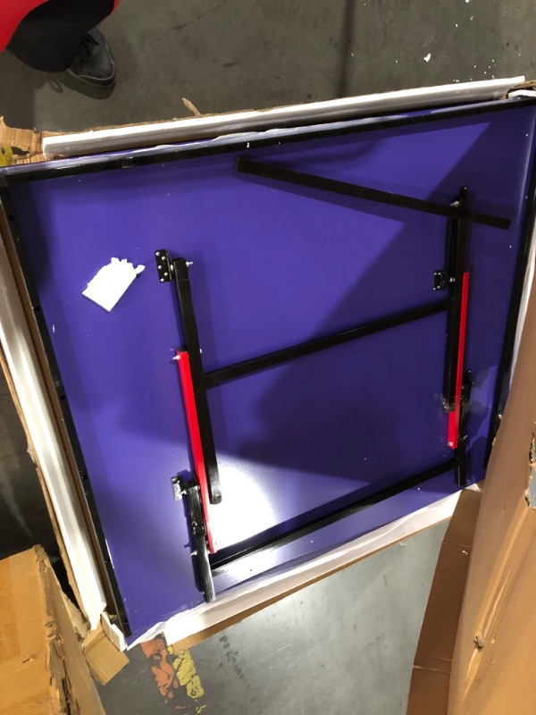 Photo 1 of ***TRUCK/TRAILER PICKUP ONLY - MAJOR DAMAGE - INCOMPLETE - MISSING PARTS - SEE PICTURES***
Mid-Size Table Tennis Table, Foldable & Portable Professional Ping Pong Table for Indoor & Outdoor Games with Net, 2 Table Tennis Paddles and 3...
