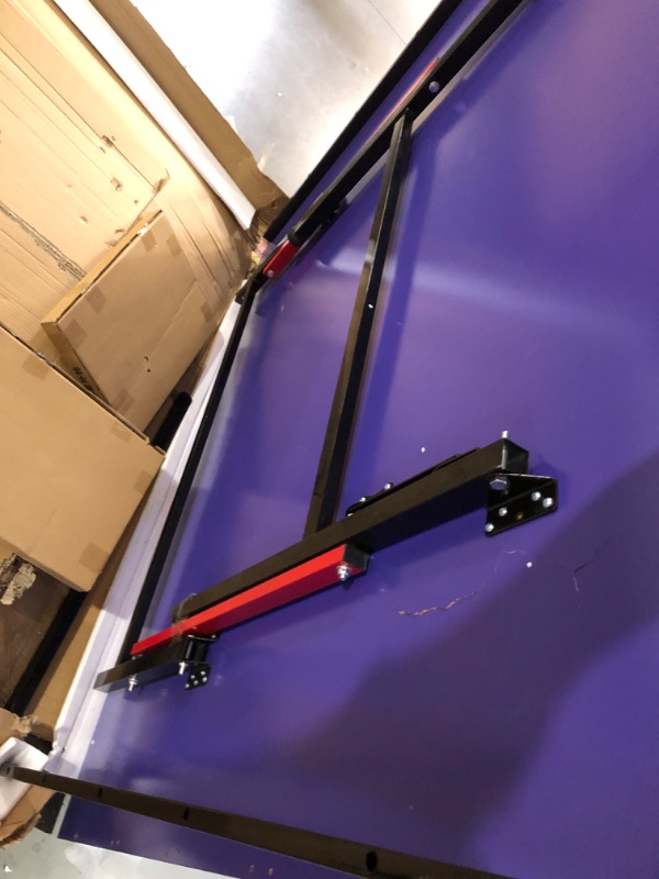 Photo 1 of ***TRUCK/TRAILER PICKUP ONLY - MAJOR DAMAGE - INCOMPLETE - MISSING PARTS - SEE PICTURES***
Mid-Size Table Tennis Table, Foldable & Portable Professional Ping Pong Table for Indoor & Outdoor Games with Net, 2 Table Tennis Paddles and 3...
