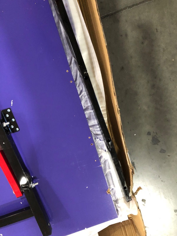 Photo 1 of ***TRUCK/TRAILER PICKUP ONLY - MAJOR DAMAGE - INCOMPLETE - MISSING PARTS - SEE PICTURES***
Mid-Size Table Tennis Table, Foldable & Portable Professional Ping Pong Table for Indoor & Outdoor Games with Net, 2 Table Tennis Paddles and 3...
