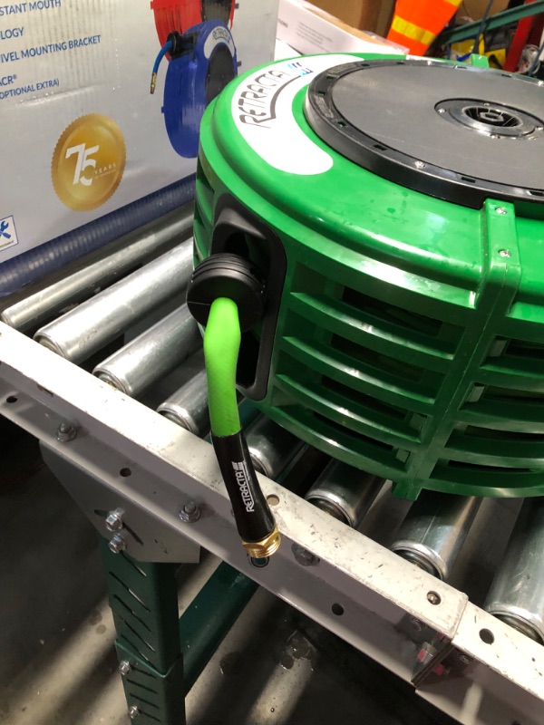 Photo 1 of ***INCOMPLETE - SEE COMMENTS***
Macnaught Retractable Garden Hose Reel, 82 Ft Water Hose Reel Heavy Duty Retractable Hose with Metal 180° Swivel Rotation Bracket for Wall Mount - Green