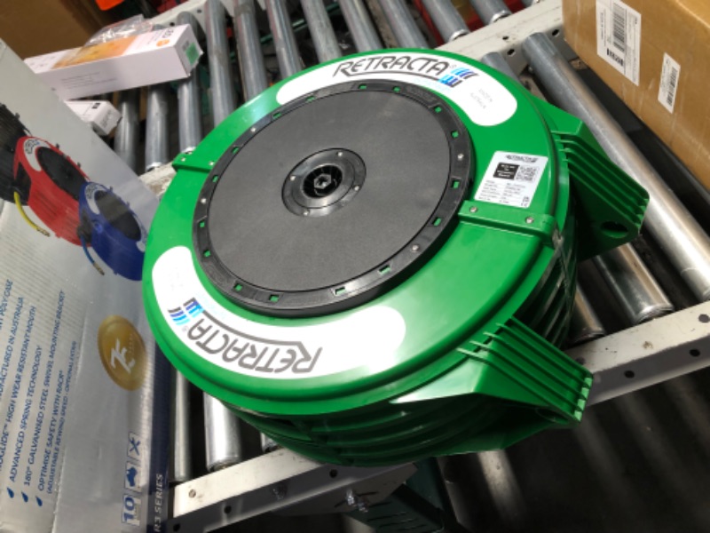 Photo 1 of ***INCOMPLETE - SEE COMMENTS***
Macnaught Retractable Garden Hose Reel, 82 Ft Water Hose Reel Heavy Duty Retractable Hose with Metal 180° Swivel Rotation Bracket for Wall Mount - Green