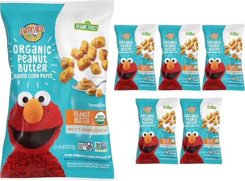 Photo 1 of ***NONREFUNDABLE, BEST BY 28 MARCH 25*** Earth’s Best Peanut Butter Puffs 2 oz (Pack of 6)
