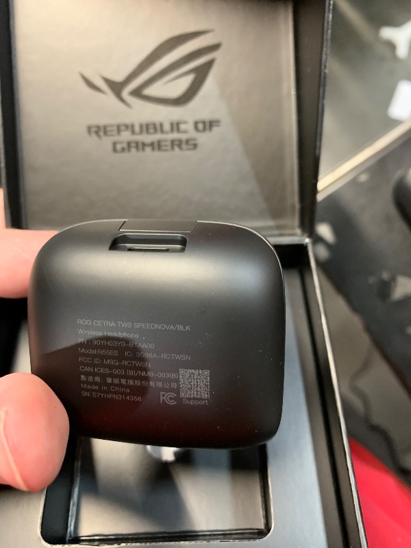 Photo 1 of ASUS ROG Cetra True Wireless Gaming Headphones (2.4 GHz & Bluetooth 5.3, ROG SpeedNova, 24-bit 96 kHz Audio, Dirac Opteo, Bone-Conduction AI Microphones, Adaptive ANC, 46-Hour Battery Life)- Black