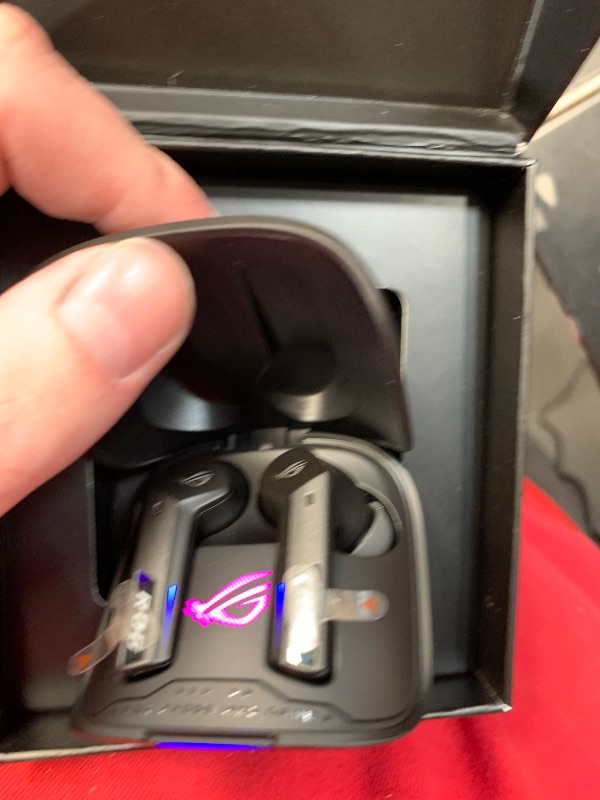 Photo 1 of ASUS ROG Cetra True Wireless Gaming Headphones (2.4 GHz & Bluetooth 5.3, ROG SpeedNova, 24-bit 96 kHz Audio, Dirac Opteo, Bone-Conduction AI Microphones, Adaptive ANC, 46-Hour Battery Life)- Black