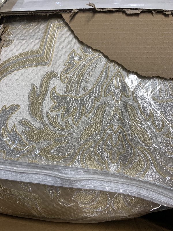 Photo 1 of ***USED/ UNKNOWN IF MISSING PARTS***
Loom and Mill 9-Piece Comforter Bed in a Bag, Elegant Damask Floral Comforter Sets King Size, All Season Jacquard Bedding Sets with Bed Skirt, Euro Shams and Decorative Pillows(Beige Gold, King)